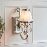 Oksana Nickel Single Wall Light With White Shade - Interiors 1900 63537