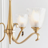 Columbia Antique Brass 3 Light Chandelier With Deco Glass Shades - Interiors 1900 63436