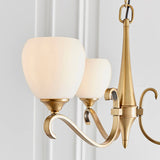 Columbia Antique Brass 3 Light Chandelier With Opal Glass Shades - Interiors 1900 63439