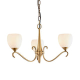 Columbia Antique Brass 3 Light Chandelier With Opal Glass Shades - Interiors 1900 63439