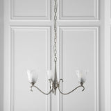 Columbia Nickel 3 Light Chandelier With Deco Glass Shades - Interiors 1900 63440