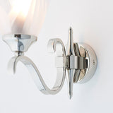 Columbia Nickel Single Wall Light With Deco Glass Shades - Interiors 1900 63456