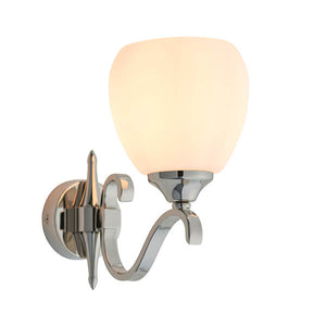 Columbia Nickel Single Wall Light With Opal Glass Shades - Interiors 1900 63457