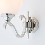 Columbia Nickel Single Wall Light With Opal Glass Shades - Interiors 1900 63457