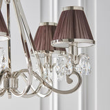 Oksana Nickel 5 Light Chandelier With Chocolate Shades - Interiors 1900 63511