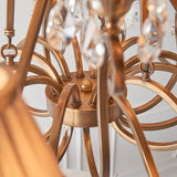 Oksana Antique Brass 21 Light Chandelier With Beige Shades - Interiors 1900 63519