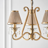 Oksana Antique Brass 3 Light Chandelier With Beige Shades - Interiors 1900 63520
