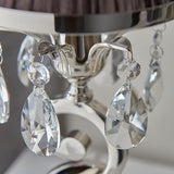Oksana Nickel Small Table Lamp With Chocolate Shade - Interiors 1900 63526