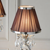 Oksana Nickel Twin Table Lamp With Chocolate Shades - Interiors 1900 63527