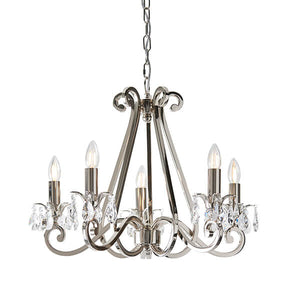 Oksana Nickel 5 Light Chandelier - Interiors 1900 UL1P5N