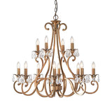 Oksana Antique Brass 12 Light Chandelier - Interiors 1900 UL1P12B