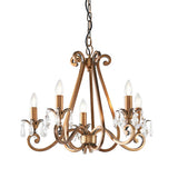 Oksana Antique Brass 5 Light Chandelier - Interiors 1900 UL1P5B