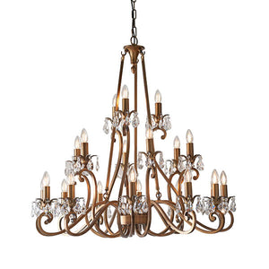 Oksana Antique Brass 21 Light Chandelier - Interiors 1900 UL1P21B