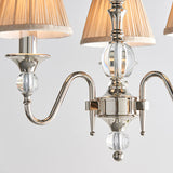 Polina 3 Light Nickel Finish Chandelier with Beige Shades - Interiors 1900 63579