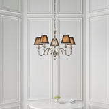 Polina 5 Light Nickel Finish Chandelier with Black Shades - Interiors 1900 63582