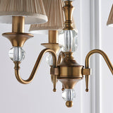 Polina 3 Light Antique Brass Finish Chandelier with Beige Shades - Interiors 1900 63586