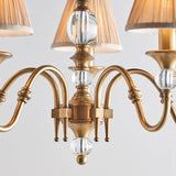 Polina 5 Light Antique Brass Finish Chandelier with Beige Shades - Interiors 1900 63587