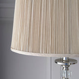 Polina Medium Nickel Finish Table Lamp with Beige Shade - Interiors 1900 63590