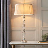 Polina Large Nickel Finish Table Lamp with Beige Shade - Interiors 1900 63591