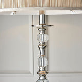 Polina Large Nickel Finish Table Lamp with Beige Shade - Interiors 1900 63591