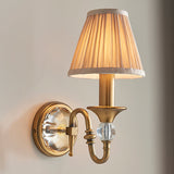Polina Antique Brass Finish Single Wall Light with Beige Shade - Interiors 1900 63598
