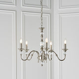 Polina 5 Light Nickel Finish Chandelier - Interiors 1900 LX124P5N