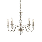 Polina 5 Light Nickel Finish Chandelier - Interiors 1900 LX124P5N