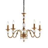 Polina 5 Light Antique Brass Finish Chandelier  - Interiors 1900 LX124P5B