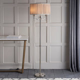 Stanford Nickel Floor Lamp With Beige Shade - Interiors 1900 63622