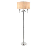 Stanford Nickel Floor Lamp With Beige Shade - Interiors 1900 63622