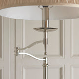 Stanford Nickel Swing arm Floor Lamp With Beige Shade - Interiors 1900 63623