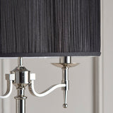 Stanford Nickel Floor Lamp With Black Shade - Interiors 1900 63624