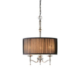 Stanford Nickel 3 Light Chandelier With Black Shade - Interiors 1900 63640