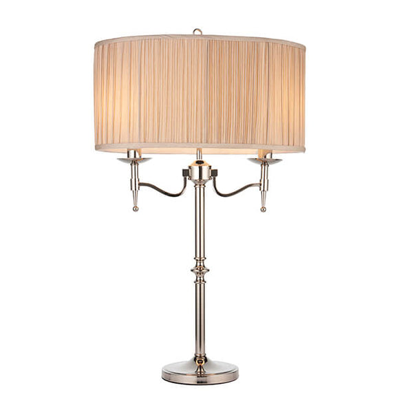 Stanford Nickel Table Lamp With Beige Shade - Interiors 1900 63650