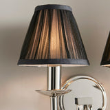 Stanford Nickel Twin Wall Light With Black Shades - Interiors 1900 63659