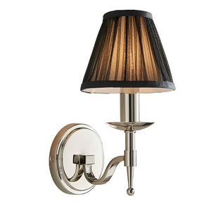 Stanford Nickel Single Wall Light With Black Shade - Interiors 1900 63660