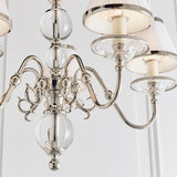 Tilburg Nickel 5 Light Chandelier With White Shades - Interiors 1900 63714