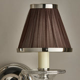 Tilburg Nickel Twin Wall Light With Chocolate Shades - Interiors 1900 63725