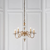 Tilburg Antique Brass 5 Light Chandelier - Interiors 1900 CA20P5B