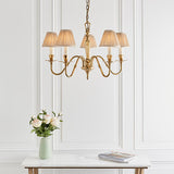 Asquith Solid Brass 5 Light Chandelier With Beige Shades - Interiors 1900 63794