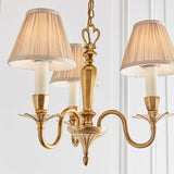 Asquith Solid Brass 3 Light Chandelier With Beige Shades - Interiors 1900 63795