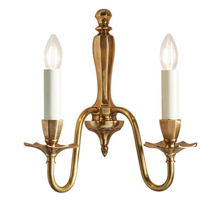 Asquith Solid Brass Twin Wall Light - Interiors 1900 ABY1002W