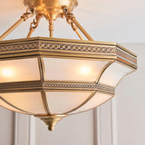 Balfour Antique Brass Semi-Flush Ceiling Light - Interiors 1900 SN02P47