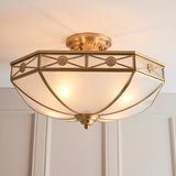 Bannerman Antique Brass Semi-Flush Ceiling Light - Interiors 1900 SN04P50