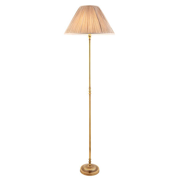 Fitzroy Solid Brass Floor Lamp With Beige Shade - Interiors 1900 63811