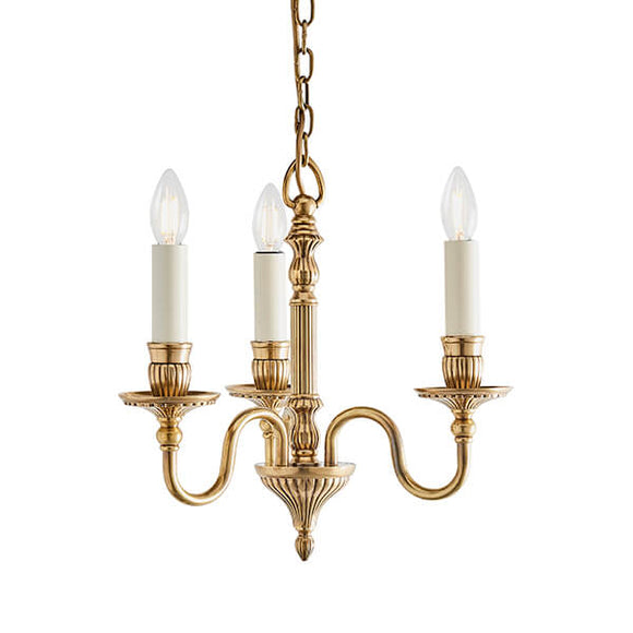 Fitzroy Solid Brass 3 Light Chandelier - Interiors 1900 ABY133P3