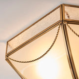 Russell Antique Brass Flush Ceiling Light - Interiors 1900 SN01FL43