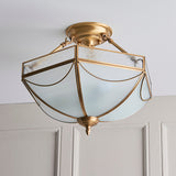 Russell Antique Brass Semi-Flush Ceiling Light - Interiors 1900 SN01P43