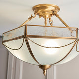 Russell Antique Brass Semi-Flush Ceiling Light - Interiors 1900 SN01P43
