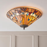Bernwood Medium Flush Tiffany Ceiling Light  - Interiors 1900 63948